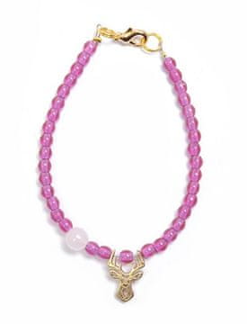 Deers Vijolična mini zapestnica z biseri in rožnatim kremenom