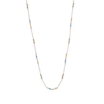 Očarljiva ogrlica iz barvnih žadnih perlic AL4931-Oro