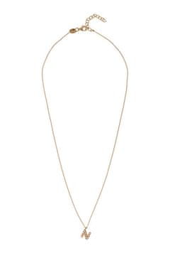 Pozlačena ogrlica s Swarovski biseri "N" AL4258.01.914