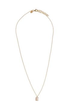 Pozlačena ogrlica s Swarovski biseri "E" AL4258.01.905