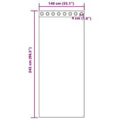Vidaxl Zavesa z zavesami 2 pcs krema 245 x 140 cm Žamet
