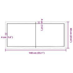 Vidaxl Kopalniški pult svetlo rjav 140x60x(2-6) cm obdelan trden les