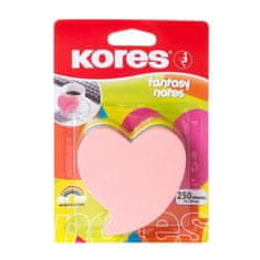 Kores Neonski zvezki 70x70mm HEART v obliki srca, mešanica 5 barv