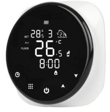 shumee IRH-TRB001: Električni termostat za ogrevanje, 16A, WI-FI, okrogel, črne barve, model 001