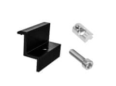 shumee PVS-R2-Z40-SET-BLACK: Komplet zunanjih sponk z vijaki za pritrditev 40 mm plošče na tirnico PVS-R2, črne barve