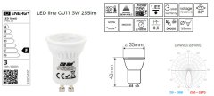 shumee LL-GU11-3W-WW: LED linijska GU11 SMD 170-250V AC 3W 255lm 2700K 38°