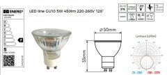 shumee LL-GU10-5W-NW-241970: LED linijska GU10 SMD 220-260V 5W 410lm 50° 4000K