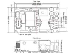shumee PRS-45-15-U1: PRS-45-15-U1: GLP: 15V/3A/45W napajalnik z odprtim okvirjem, Uin = 85-264VAC / 100-373VDC, 76,2 x 50,8 x 30mm (3...