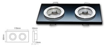 shumee LL-OSZK-KWx2-246418: Kvadratni stekleni okvir črne barve 90x28x10 mm