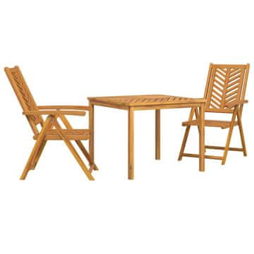 Vidaxl Komplet za jedilnico v vrtu 3 pcs Rjava 90 x 90 x 74 cm