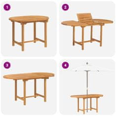 Vidaxl Komplet za jedilnico v vrtu 7 pcs Rjava 160 x 80 x 75 cm