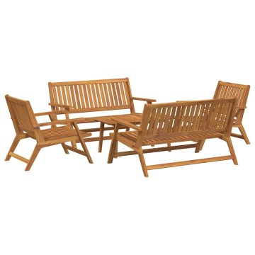 Vidaxl Zunanja jedilnica 5 pcs Rjava Trden akacijev les