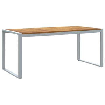 Vidaxl Vrtnja jedilna miza Siva 180 x 90 x 75 cm