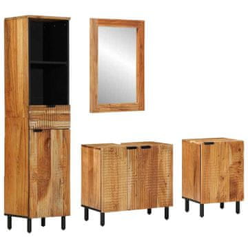 Vidaxl Komplet pohištva za kopalnico 4 pcs Rjava Trden akacijev les