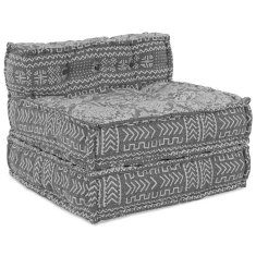 Vidaxl 4-sedežni modularni pouf sedež - svetlo siva tkanina, zložljiv