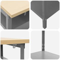 Vidaxl Komplet delovne mize s polico 2 pcs Siva 200 x 55 x 85 cm Jeklo