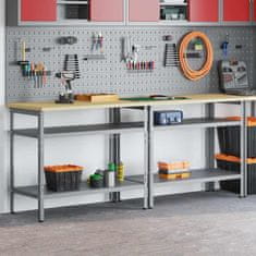 Vidaxl Komplet delovne mize s polico 2 pcs Siva 200 x 55 x 85 cm Jeklo