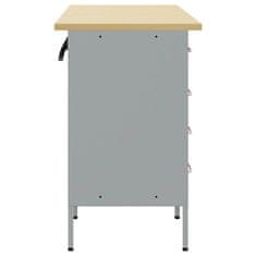Vidaxl Delovna omara s predalom 3 pcs Rdeča 150 x 55 x 85 cm