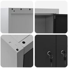 Vidaxl Komplet omare in pegboard 3 pcs Črna 100 x 20 x 115 cm Jeklo