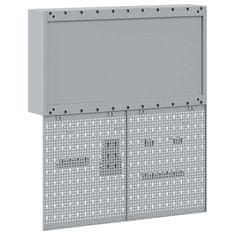 Vidaxl Komplet omare in pegboard 3 pcs Črna 100 x 20 x 115 cm Jeklo