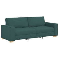 Vidaxl 3-sedežna sedežna z blazino Temno zelena 220 x 78 x 84 cm blago