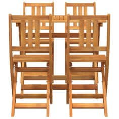 Vidaxl Vrtnik Bistro Set 4 pcs Rjava Trden akacijev les
