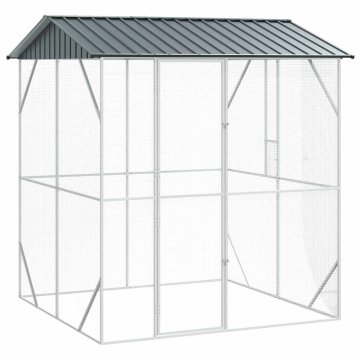 Vidaxl Ptičnik Antracit 215 x 208 x 247 cm Pocinkano jeklo