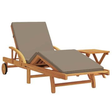 Vidaxl Ležalnik 2 szt. Taupe 200 x 67 x 84 cm Masiven les akacije