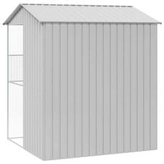 Vidaxl Ptičnik s shranjevanjem Siva 215 x 210 x 247 cm Pocinkano jeklo