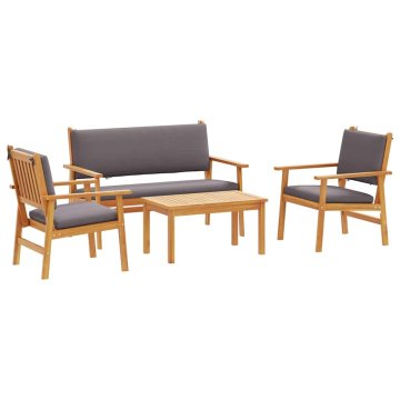Vidaxl Vrtna sedežna garnitura 4 szt. Rjava 120 x 65,5 x 79 cm