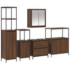 Vidaxl Komplet pohištva za kopalnico 5 pcs Rjava 76,5 x 35 x 95 cm