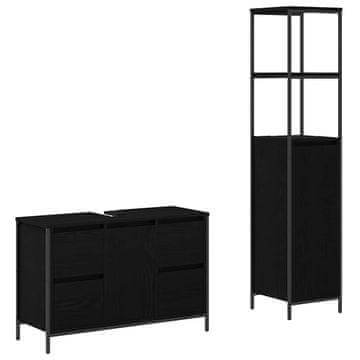 Vidaxl Komplet pohištva za kopalnico 2 pcs Črni hrast 36 x 35 x 165 cm