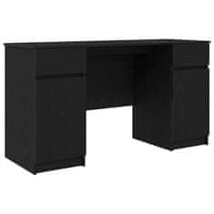 Vidaxl Miza s predalom Črni hrast 140 x 49 x 76 cm Konstruiran les