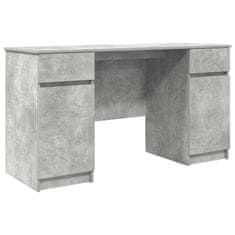 Vidaxl Miza s predalom Betonsko siva 140 x 49 x 76 cm Konstruiran les