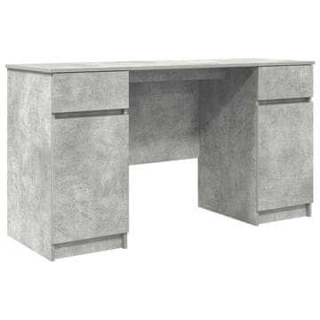 Vidaxl Miza s predalom Betonsko siva 140 x 49 x 76 cm Konstruiran les