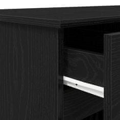 Vidaxl Miza s predalom Črni hrast 140 x 49 x 76 cm Konstruiran les