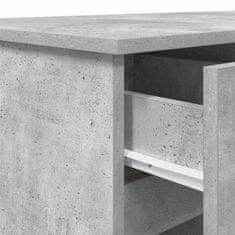 Vidaxl Miza s predalom Betonsko siva 140 x 49 x 76 cm Konstruiran les