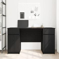 Vidaxl Miza s predalom Črni hrast 140 x 49 x 76 cm Konstruiran les