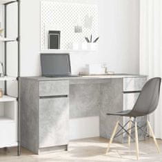 Vidaxl Miza s predalom Betonsko siva 140 x 49 x 76 cm Konstruiran les