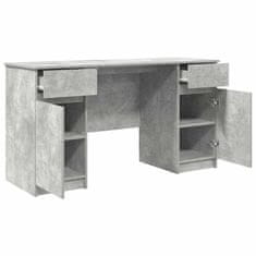 Vidaxl Miza s predalom Betonsko siva 140 x 49 x 76 cm Konstruiran les