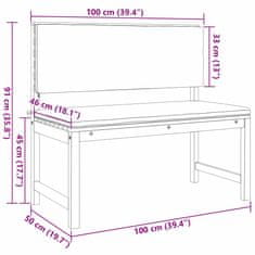 Vidaxl 3-delni vrtni bistro set s blazinami iz trdega akacijevega lesa