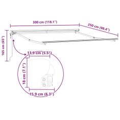 Vidaxl Okvir tende Antracit 3 x 2,5 m Braščen jeklo, aluminij