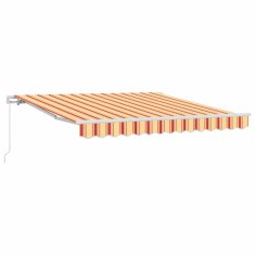 Vidaxl Ročna tenda 3 x 2,5 m Rumene, oranžne in bele črte
