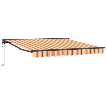 Vidaxl Električni zložljiv senčnik Rumena in oranžna 300x250 cm blago