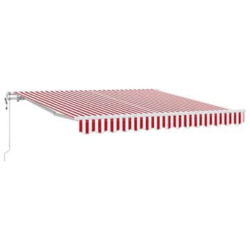 Vidaxl Retraktilna tenda 350 x 250 cm Rdeča in bela