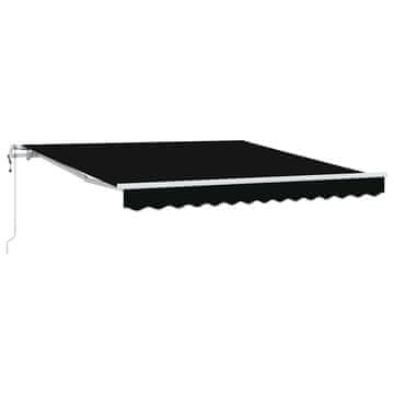 Vidaxl Retraktilna tenda 350 x 250 cm Črna