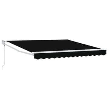 Vidaxl Electric Awning 3,5 x 2,5 m Črna 100% Polyester