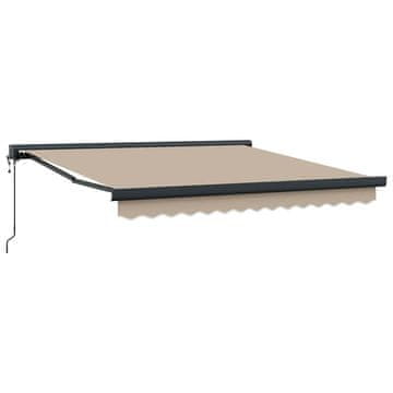 Vidaxl Retraktilna tenda Bež 300 x 250 cm Tkanina, kovina
