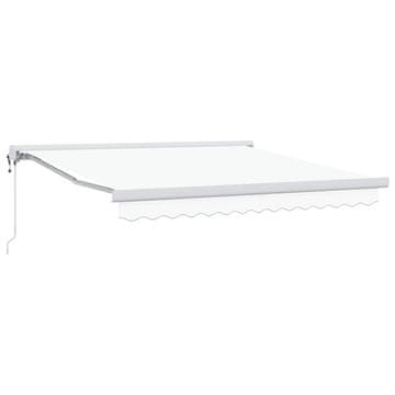 Vidaxl Retraktilna tenda Bela 350 x 250 cm Tkanina, kovina