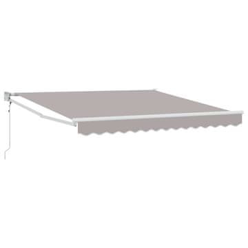 Vidaxl Retraktilna tenda Svetlo siva 350 x 250 cm